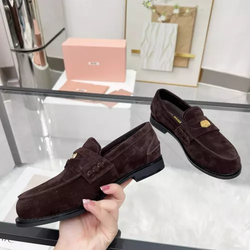 Cheap MIU MIU Leather Shoes For Women #1381084 Replica Wholesale [$102.00 USD] [ITEM#1381084] on Replica MIU MIU Leather Shoes