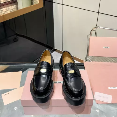 Cheap MIU MIU Leather Shoes For Women #1381115 Replica Wholesale [$105.00 USD] [ITEM#1381115] on Replica MIU MIU Leather Shoes