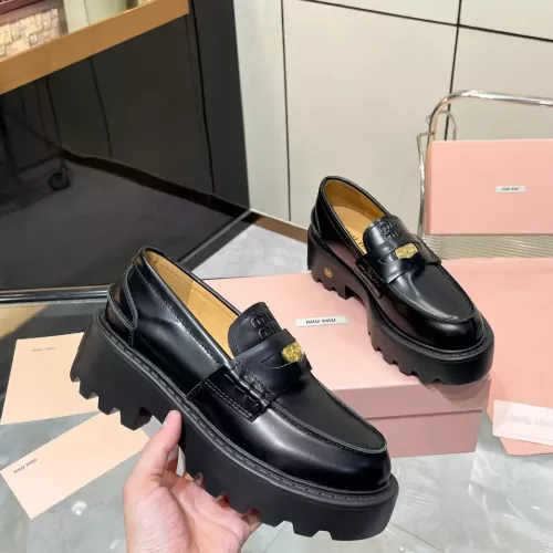 Cheap MIU MIU Leather Shoes For Women #1381115 Replica Wholesale [$105.00 USD] [ITEM#1381115] on Replica MIU MIU Leather Shoes