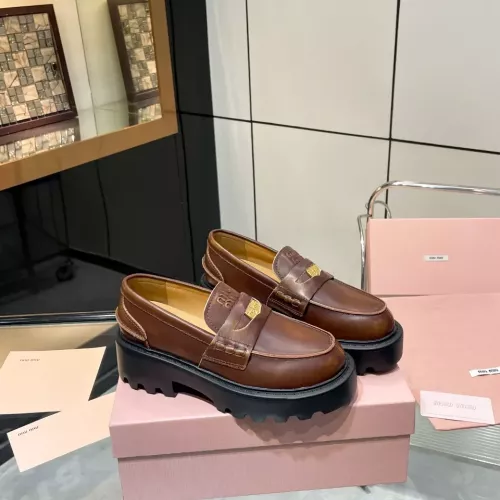 Cheap MIU MIU Leather Shoes For Women #1381116 Replica Wholesale [$105.00 USD] [ITEM#1381116] on Replica MIU MIU Leather Shoes