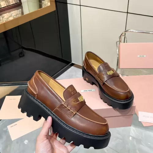 Cheap MIU MIU Leather Shoes For Women #1381116 Replica Wholesale [$105.00 USD] [ITEM#1381116] on Replica MIU MIU Leather Shoes