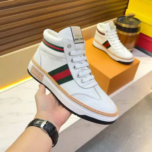 Cheap Gucci High Tops Shoes For Men #1381200 Replica Wholesale [$82.00 USD] [ITEM#1381200] on Replica Gucci High Tops Shoes