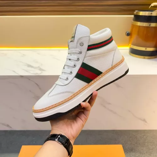 Cheap Gucci High Tops Shoes For Men #1381200 Replica Wholesale [$82.00 USD] [ITEM#1381200] on Replica Gucci High Tops Shoes