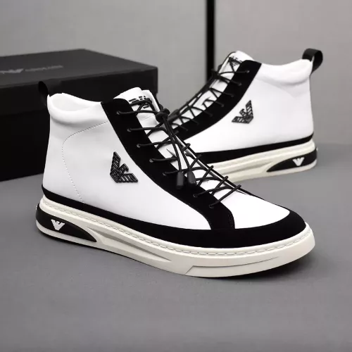 Cheap Armani High Tops Shoes For Men #1381271 Replica Wholesale [$85.00 USD] [ITEM#1381271] on Replica Armani High Tops Shoes