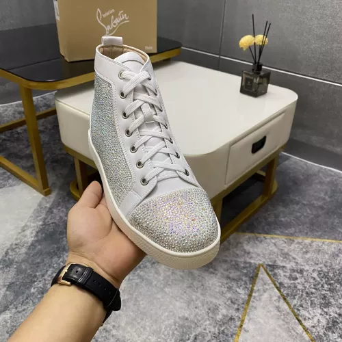 Cheap Christian Louboutin High Top Shoes For Women #1381345 Replica Wholesale [$92.00 USD] [ITEM#1381345] on Replica Christian Louboutin High Top Shoes