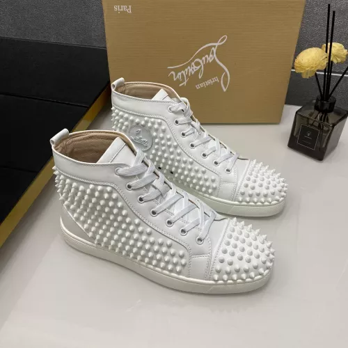 Cheap Christian Louboutin High Top Shoes For Women #1381357 Replica Wholesale [$92.00 USD] [ITEM#1381357] on Replica Christian Louboutin High Top Shoes