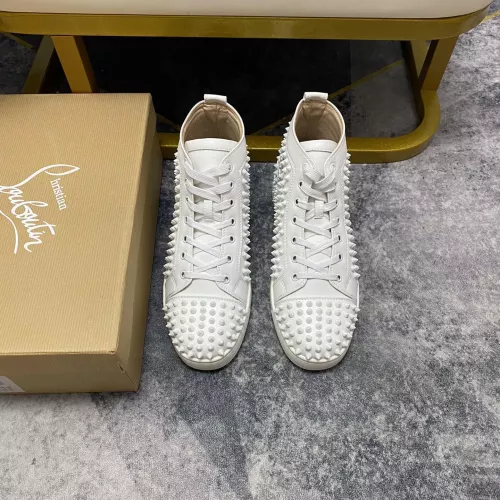 Cheap Christian Louboutin High Top Shoes For Men #1381358 Replica Wholesale [$92.00 USD] [ITEM#1381358] on Replica Christian Louboutin High Top Shoes