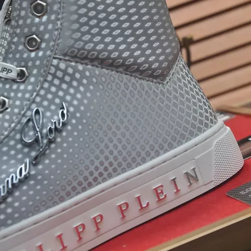 Cheap Philipp Plein PP High Tops Shoes For Men #1381446 Replica Wholesale [$88.00 USD] [ITEM#1381446] on Replica Philipp Plein PP High Tops Shoes