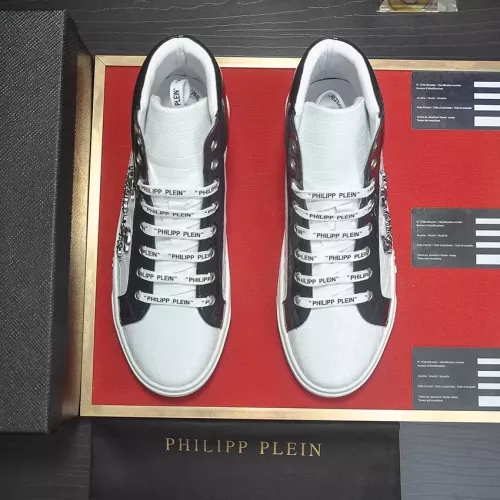 Cheap Philipp Plein PP High Tops Shoes For Men #1381448 Replica Wholesale [$88.00 USD] [ITEM#1381448] on Replica Philipp Plein PP High Tops Shoes