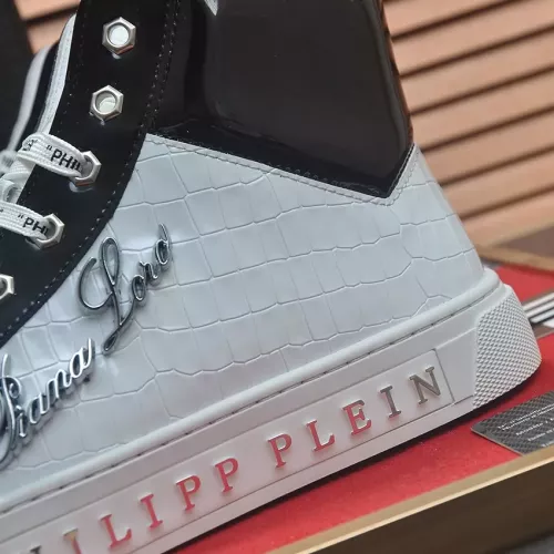 Cheap Philipp Plein PP High Tops Shoes For Men #1381448 Replica Wholesale [$88.00 USD] [ITEM#1381448] on Replica Philipp Plein PP High Tops Shoes