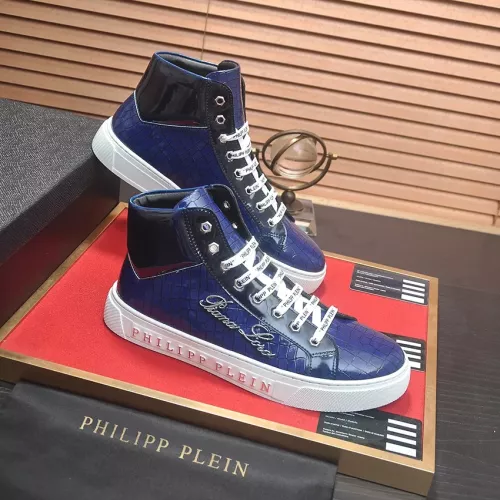 Cheap Philipp Plein PP High Tops Shoes For Men #1381449 Replica Wholesale [$88.00 USD] [ITEM#1381449] on Replica Philipp Plein PP High Tops Shoes