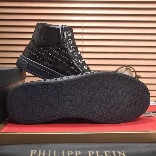Cheap Philipp Plein PP High Tops Shoes For Men #1381451 Replica Wholesale [$88.00 USD] [ITEM#1381451] on Replica Philipp Plein PP High Tops Shoes