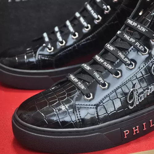 Cheap Philipp Plein PP High Tops Shoes For Men #1381451 Replica Wholesale [$88.00 USD] [ITEM#1381451] on Replica Philipp Plein PP High Tops Shoes
