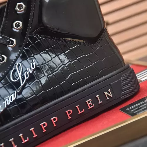 Cheap Philipp Plein PP High Tops Shoes For Men #1381451 Replica Wholesale [$88.00 USD] [ITEM#1381451] on Replica Philipp Plein PP High Tops Shoes
