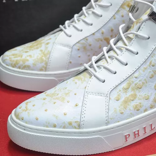 Cheap Philipp Plein PP High Tops Shoes For Men #1381452 Replica Wholesale [$92.00 USD] [ITEM#1381452] on Replica Philipp Plein PP High Tops Shoes