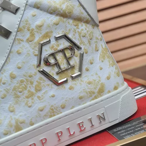 Cheap Philipp Plein PP High Tops Shoes For Men #1381452 Replica Wholesale [$92.00 USD] [ITEM#1381452] on Replica Philipp Plein PP High Tops Shoes