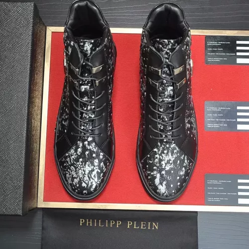 Cheap Philipp Plein PP High Tops Shoes For Men #1381453 Replica Wholesale [$92.00 USD] [ITEM#1381453] on Replica Philipp Plein PP High Tops Shoes