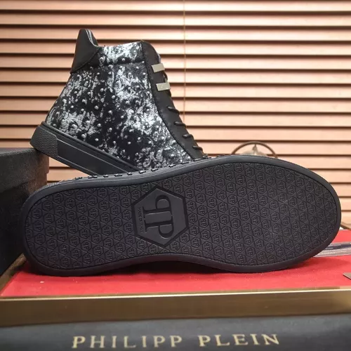 Cheap Philipp Plein PP High Tops Shoes For Men #1381453 Replica Wholesale [$92.00 USD] [ITEM#1381453] on Replica Philipp Plein PP High Tops Shoes