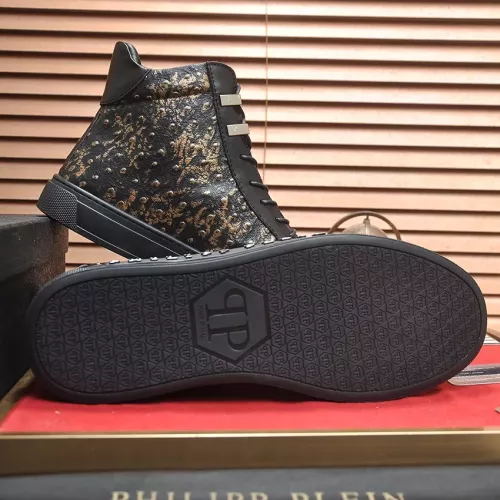 Cheap Philipp Plein PP High Tops Shoes For Men #1381454 Replica Wholesale [$92.00 USD] [ITEM#1381454] on Replica Philipp Plein PP High Tops Shoes