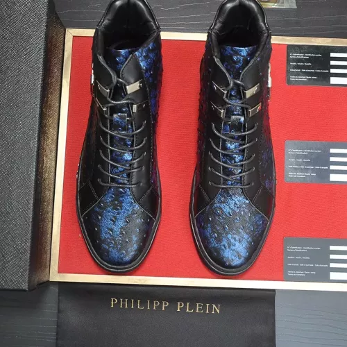 Cheap Philipp Plein PP High Tops Shoes For Men #1381455 Replica Wholesale [$92.00 USD] [ITEM#1381455] on Replica Philipp Plein PP High Tops Shoes