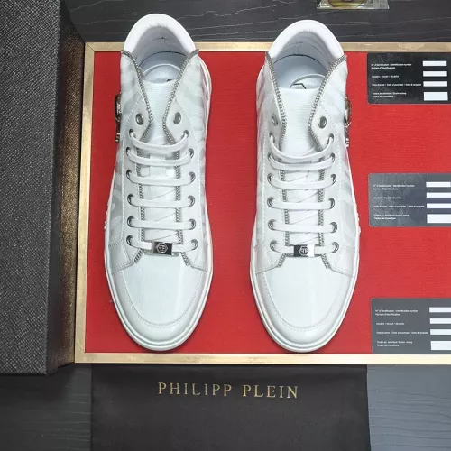 Cheap Philipp Plein PP High Tops Shoes For Men #1381457 Replica Wholesale [$92.00 USD] [ITEM#1381457] on Replica Philipp Plein PP High Tops Shoes