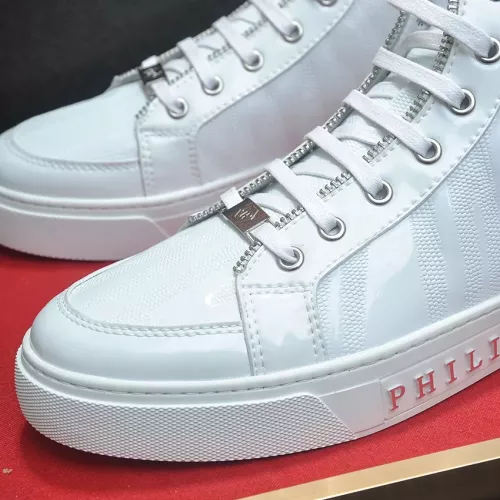 Cheap Philipp Plein PP High Tops Shoes For Men #1381457 Replica Wholesale [$92.00 USD] [ITEM#1381457] on Replica Philipp Plein PP High Tops Shoes