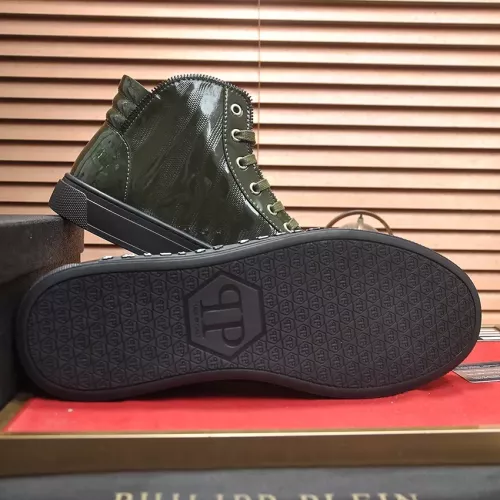 Cheap Philipp Plein PP High Tops Shoes For Men #1381459 Replica Wholesale [$92.00 USD] [ITEM#1381459] on Replica Philipp Plein PP High Tops Shoes