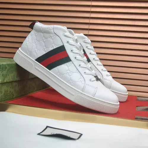 Cheap Gucci High Tops Shoes For Men #1381604 Replica Wholesale [$92.00 USD] [ITEM#1381604] on Replica Gucci High Tops Shoes