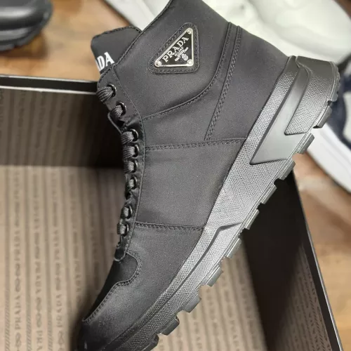Cheap Prada High Top Shoes For Men #1381670 Replica Wholesale [$98.00 USD] [ITEM#1381670] on Replica Prada High Top Shoes