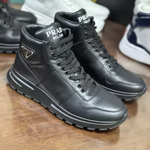 Cheap Prada High Top Shoes For Men #1381671 Replica Wholesale [$100.00 USD] [ITEM#1381671] on Replica Prada High Top Shoes