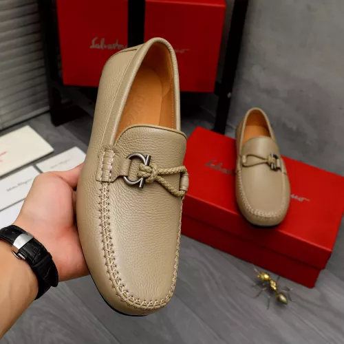 Cheap Salvatore Ferragamo Leather Shoes For Men #1381833 Replica Wholesale [$92.00 USD] [ITEM#1381833] on Replica Salvatore Ferragamo Leather Shoes