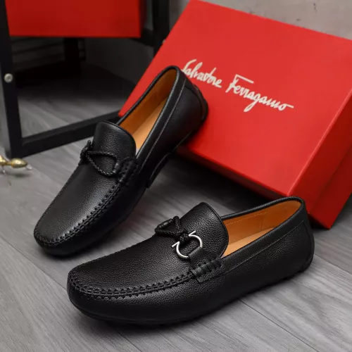 Cheap Salvatore Ferragamo Leather Shoes For Men #1381834 Replica Wholesale [$92.00 USD] [ITEM#1381834] on Replica Salvatore Ferragamo Leather Shoes