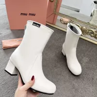 Cheap MIU MIU Boots For Women #1374297 Replica Wholesale [$100.00 USD] [ITEM#1374297] on Replica MIU MIU Boots