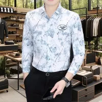 Cheap Prada Shirts Long Sleeved For Men #1374898 Replica Wholesale [$56.00 USD] [ITEM#1374898] on Replica Prada Shirts