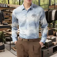 Cheap Prada Shirts Long Sleeved For Men #1374909 Replica Wholesale [$56.00 USD] [ITEM#1374909] on Replica Prada Shirts