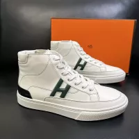 Cheap Hermes High Tops Shoes For Men #1380917 Replica Wholesale [$132.00 USD] [ITEM#1380917] on Replica Hermes High Tops Shoes