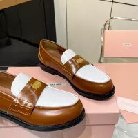 Cheap MIU MIU Leather Shoes For Women #1381075 Replica Wholesale [$102.00 USD] [ITEM#1381075] on Replica MIU MIU Leather Shoes