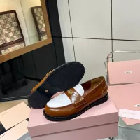 Cheap MIU MIU Leather Shoes For Women #1381075 Replica Wholesale [$102.00 USD] [ITEM#1381075] on Replica MIU MIU Leather Shoes