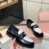 Cheap MIU MIU Leather Shoes For Women #1381076 Replica Wholesale [$102.00 USD] [ITEM#1381076] on Replica MIU MIU Leather Shoes