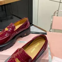 Cheap MIU MIU Leather Shoes For Women #1381114 Replica Wholesale [$105.00 USD] [ITEM#1381114] on Replica MIU MIU Leather Shoes