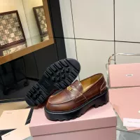 Cheap MIU MIU Leather Shoes For Women #1381116 Replica Wholesale [$105.00 USD] [ITEM#1381116] on Replica MIU MIU Leather Shoes