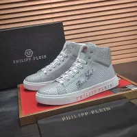 Cheap Philipp Plein PP High Tops Shoes For Men #1381446 Replica Wholesale [$88.00 USD] [ITEM#1381446] on Replica Philipp Plein PP High Tops Shoes