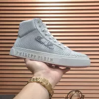 Cheap Philipp Plein PP High Tops Shoes For Men #1381446 Replica Wholesale [$88.00 USD] [ITEM#1381446] on Replica Philipp Plein PP High Tops Shoes