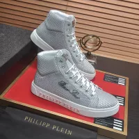 Cheap Philipp Plein PP High Tops Shoes For Men #1381446 Replica Wholesale [$88.00 USD] [ITEM#1381446] on Replica Philipp Plein PP High Tops Shoes