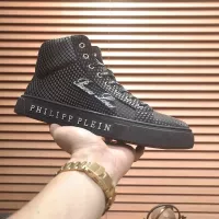 Cheap Philipp Plein PP High Tops Shoes For Men #1381447 Replica Wholesale [$88.00 USD] [ITEM#1381447] on Replica Philipp Plein PP High Tops Shoes