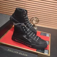 Cheap Philipp Plein PP High Tops Shoes For Men #1381447 Replica Wholesale [$88.00 USD] [ITEM#1381447] on Replica Philipp Plein PP High Tops Shoes