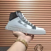 Cheap Philipp Plein PP High Tops Shoes For Men #1381448 Replica Wholesale [$88.00 USD] [ITEM#1381448] on Replica Philipp Plein PP High Tops Shoes