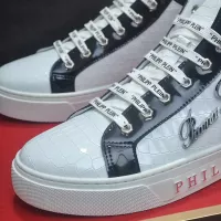 Cheap Philipp Plein PP High Tops Shoes For Men #1381448 Replica Wholesale [$88.00 USD] [ITEM#1381448] on Replica Philipp Plein PP High Tops Shoes