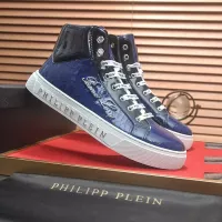 Cheap Philipp Plein PP High Tops Shoes For Men #1381449 Replica Wholesale [$88.00 USD] [ITEM#1381449] on Replica Philipp Plein PP High Tops Shoes