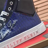 Cheap Philipp Plein PP High Tops Shoes For Men #1381449 Replica Wholesale [$88.00 USD] [ITEM#1381449] on Replica Philipp Plein PP High Tops Shoes